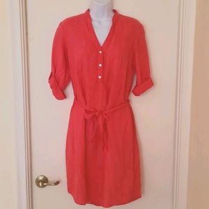 Pink Linen J McLaughlin Miranda Dress S